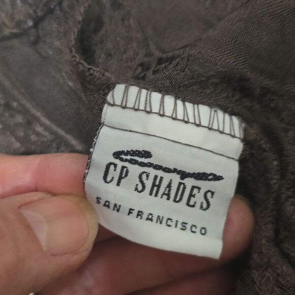 CP Shades Floral Brocade Jacquard Elastic Waist Wide Leg Pant Mocha Brown small - Picture 10 of 11